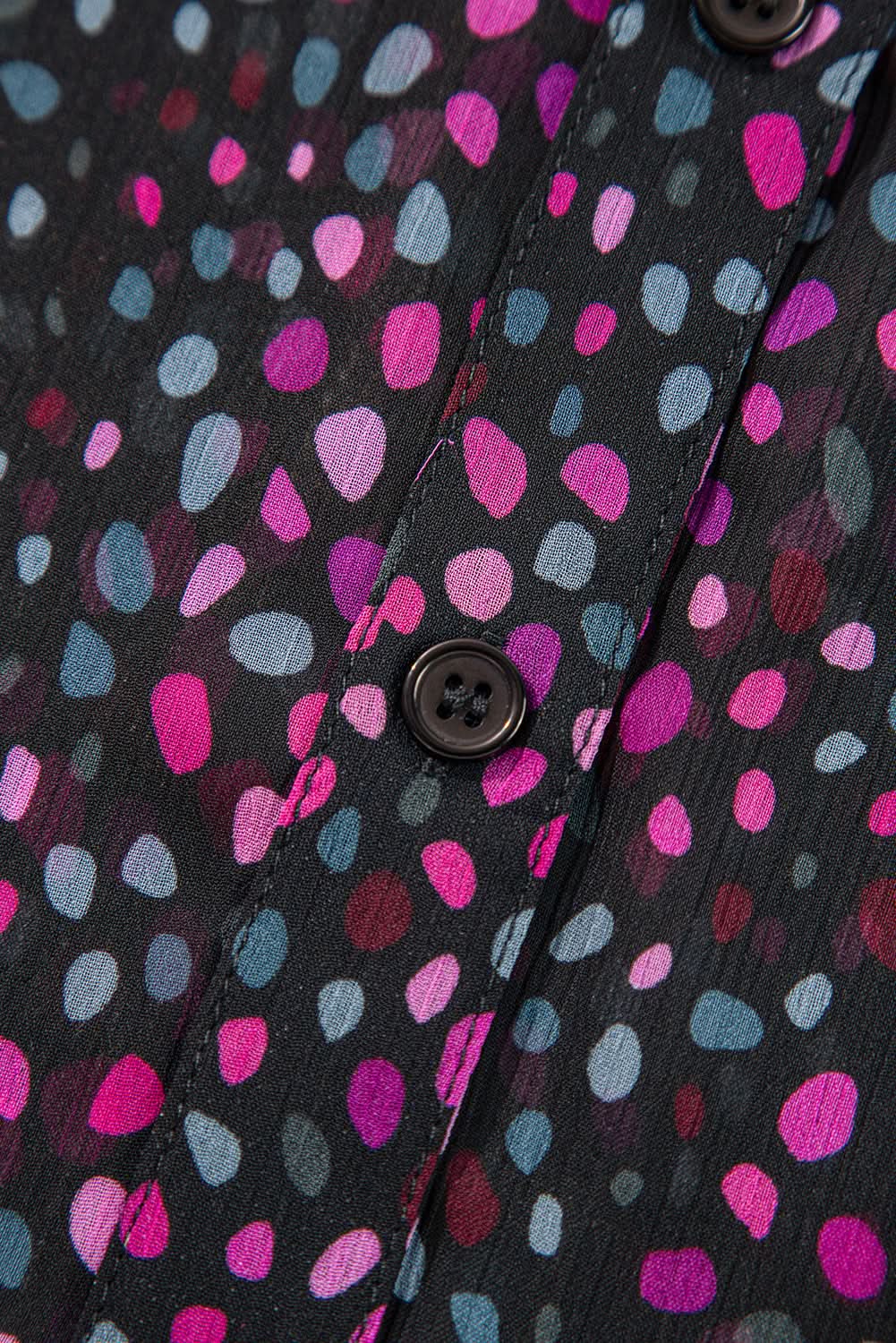 Love Salve Polka Dot Printed Shirt Purple — Casual Button-Up Blouse