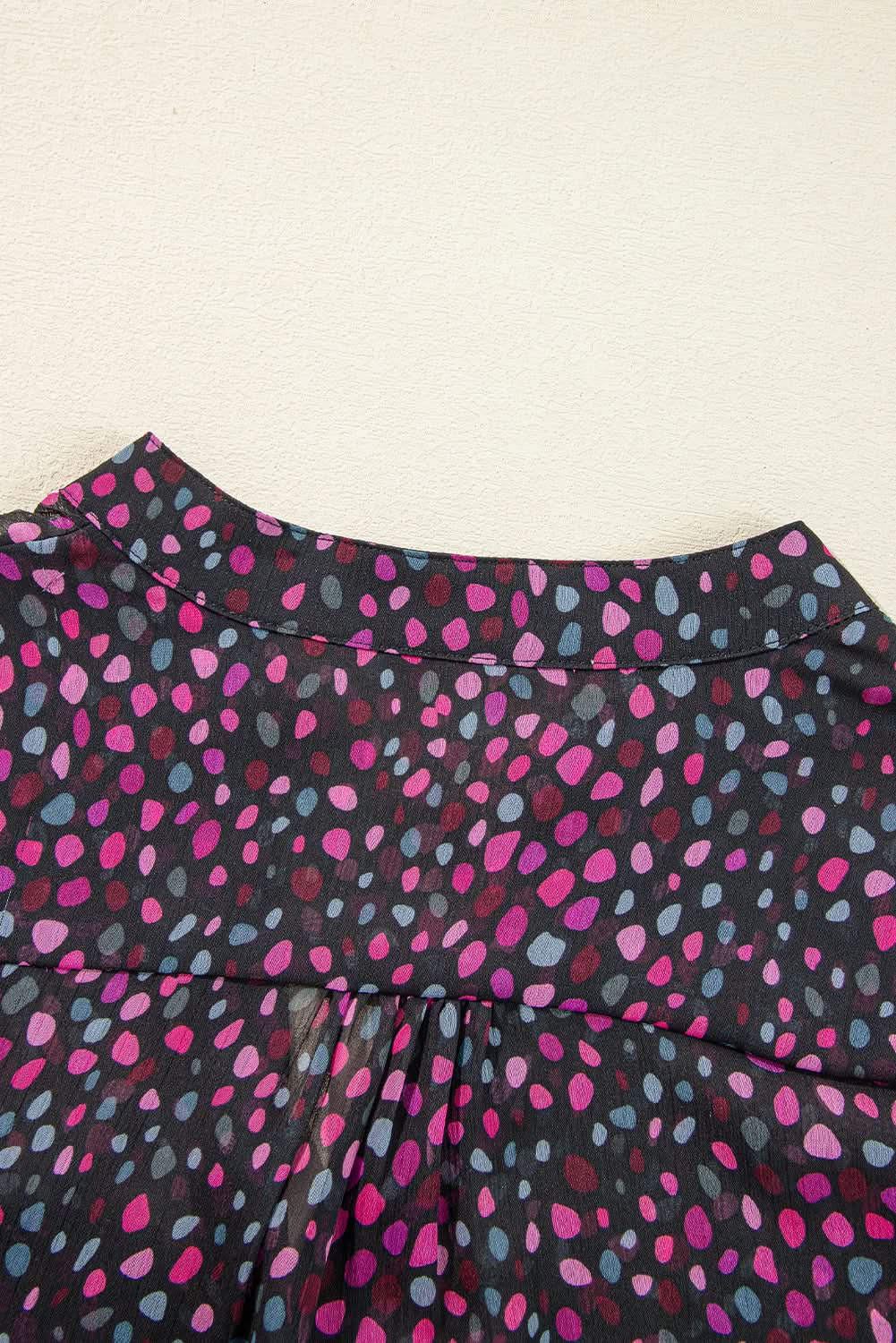 Love Salve Polka Dot Printed Shirt Purple — Casual Button-Up Blouse