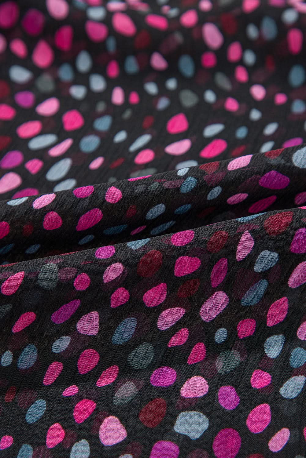 Love Salve Polka Dot Printed Shirt Purple — Casual Button-Up Blouse