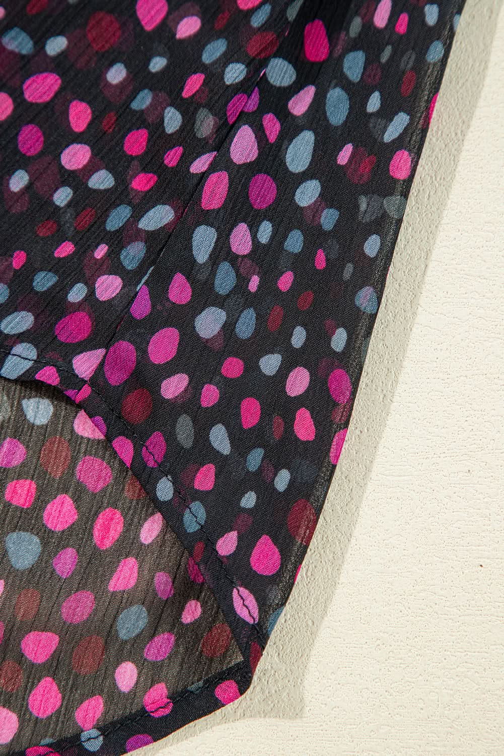 Love Salve Polka Dot Printed Shirt Purple — Casual Button-Up Blouse