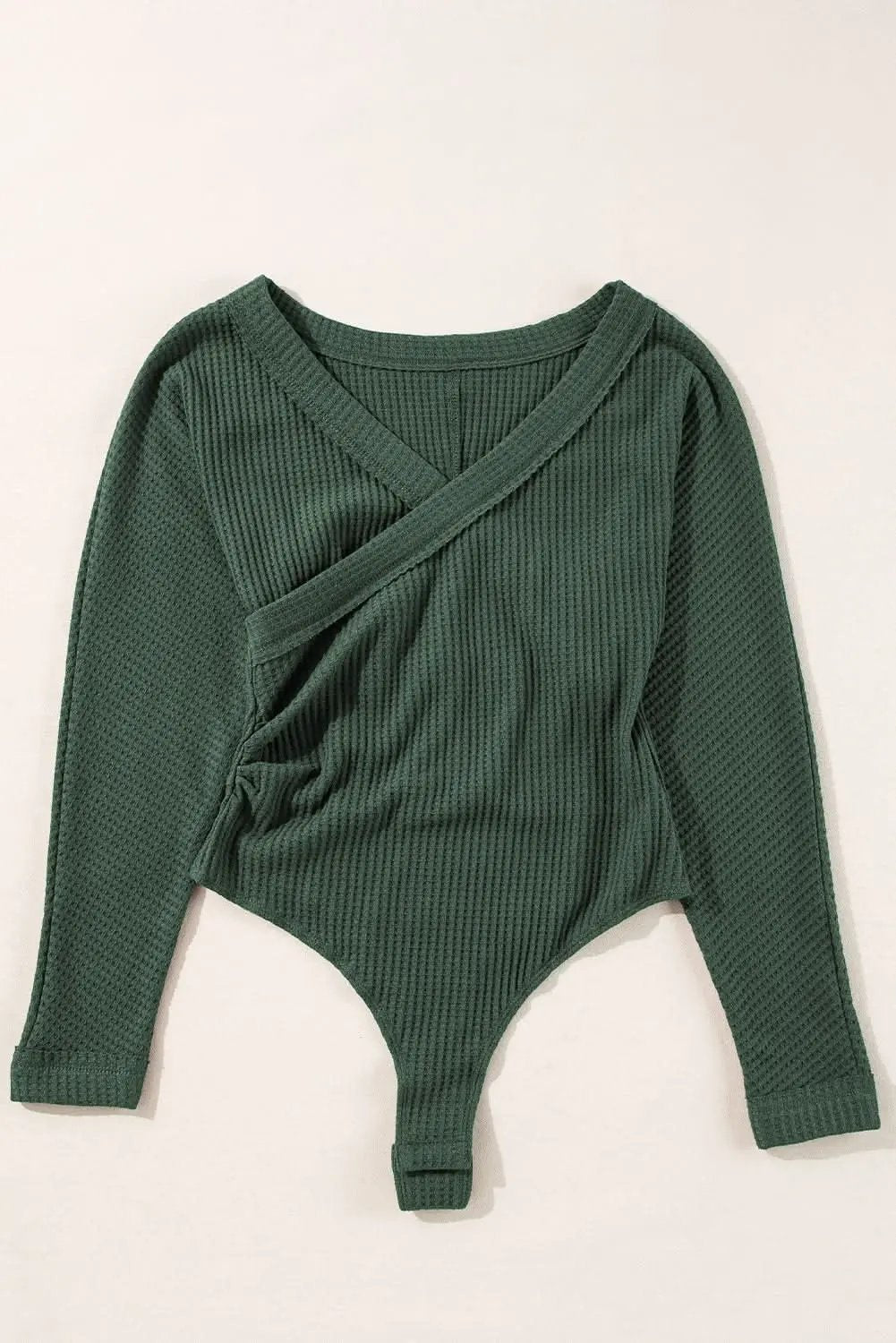 Sweaters Love Salve Ribbed Bodysuit Women's Chic Blackish Green Casual Elegant Wear