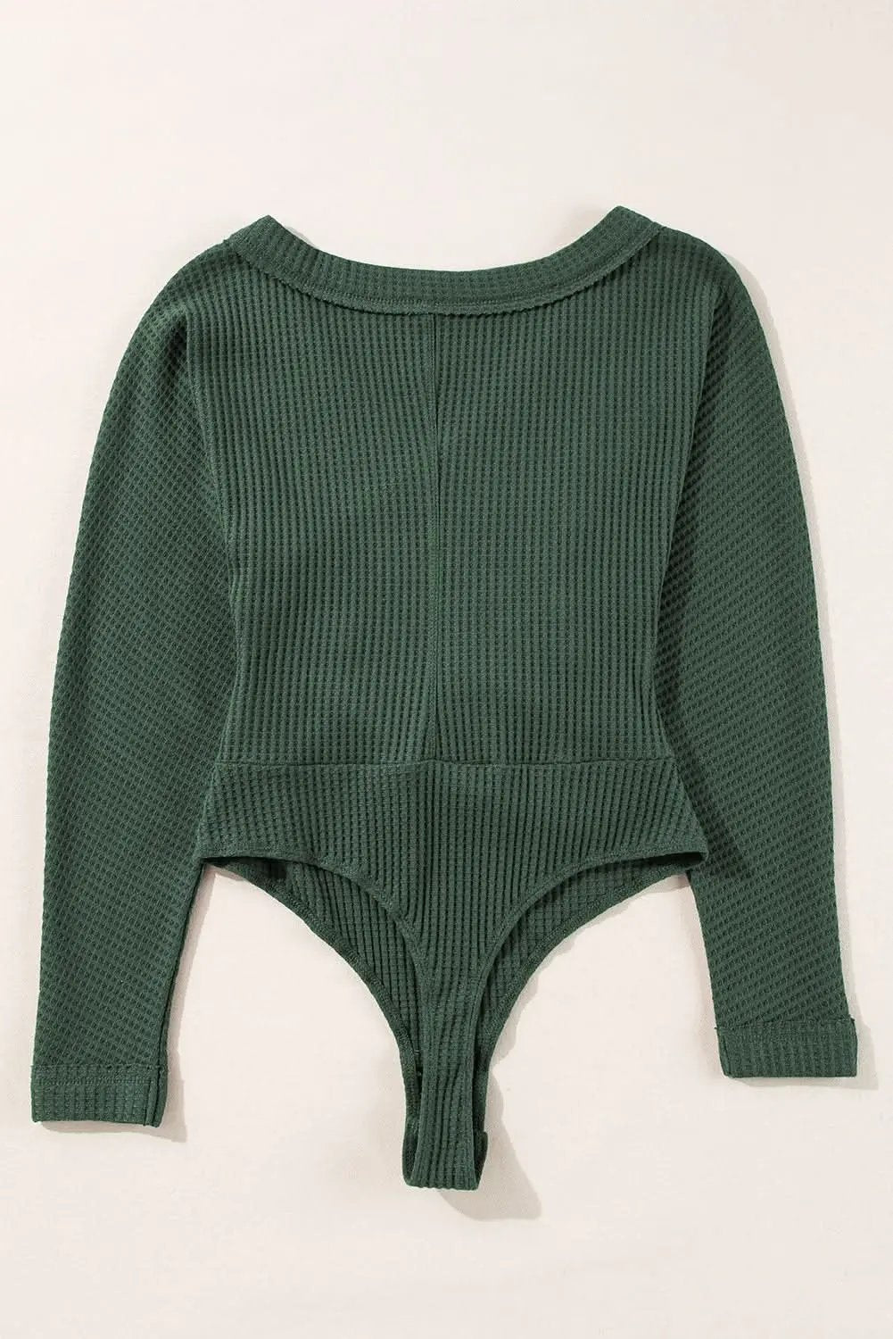 Sweaters Love Salve Ribbed Bodysuit Women's Chic Blackish Green Casual Elegant Wear