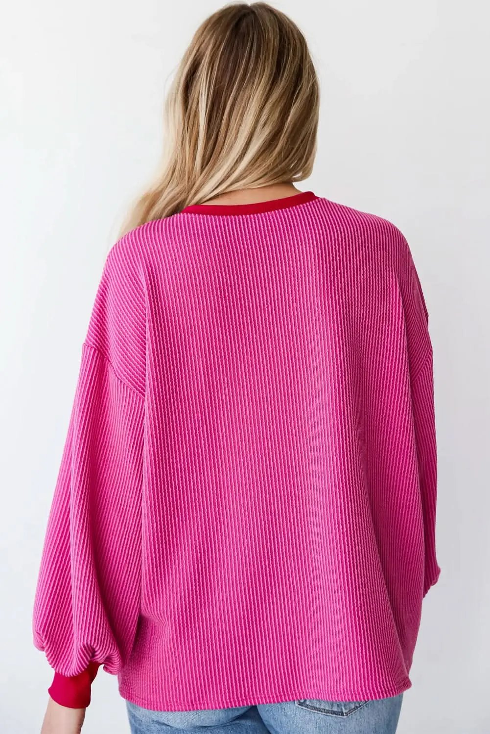 Tops/Long Sleeve Tops Love Salve Bright pink drop shoulder top