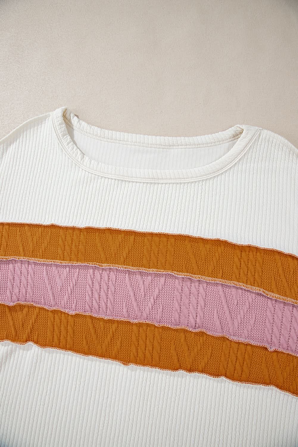 Sweaters Love Salve White Knit Top Women's Casual Drop Sleeve Trendy Fashion Top