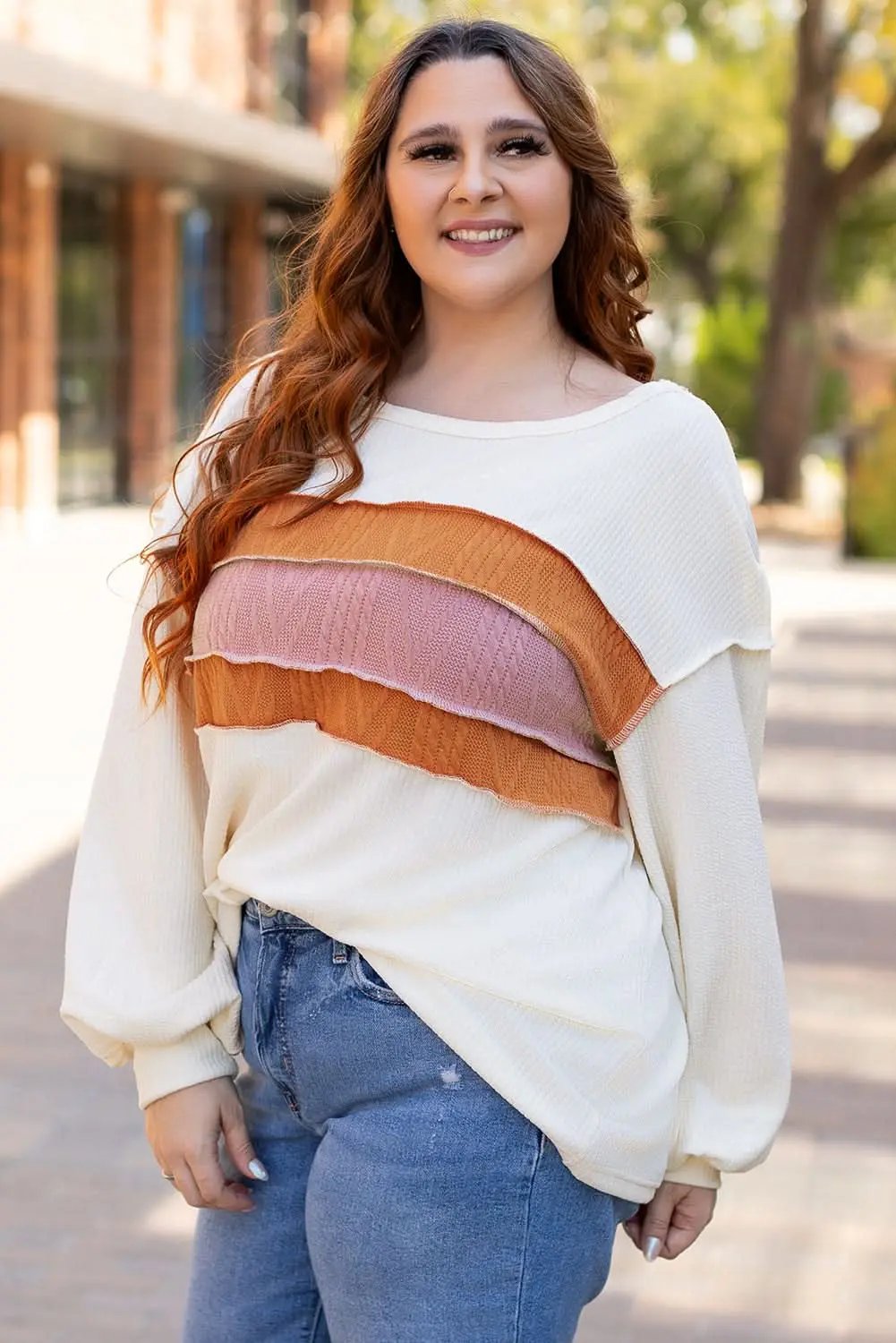 Sweaters Love Salve White Knit Top Women's Casual Drop Sleeve Trendy Fashion Top