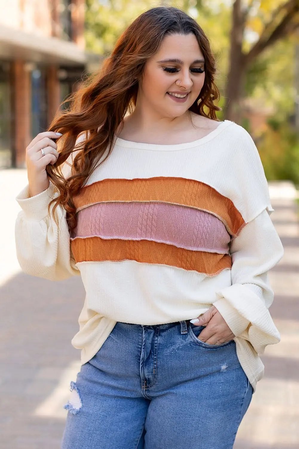 Sweaters Love Salve White Knit Top Women's Casual Drop Sleeve Trendy Fashion Top
