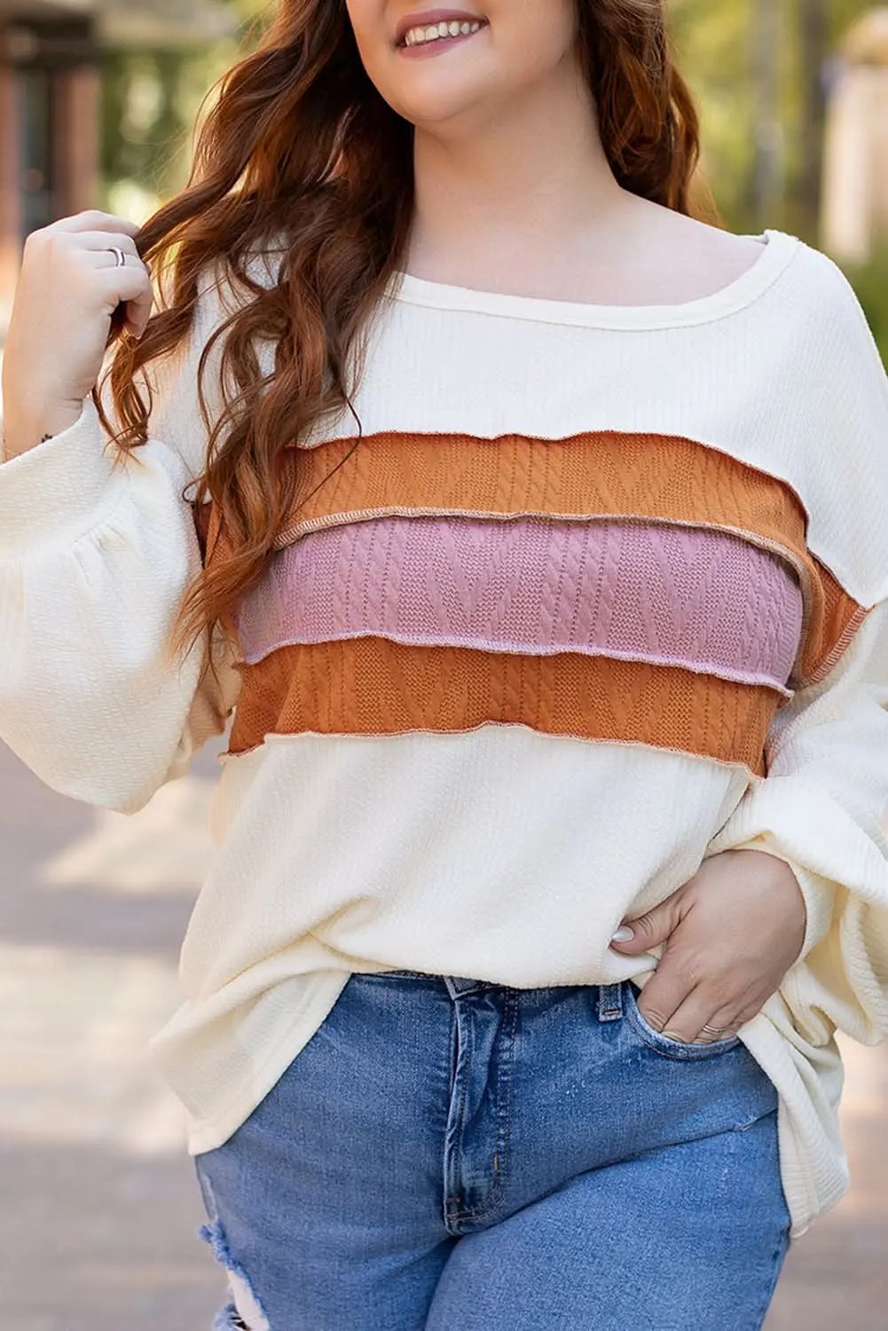 Sweaters Love Salve White Knit Top Women's Casual Drop Sleeve Trendy Fashion Top