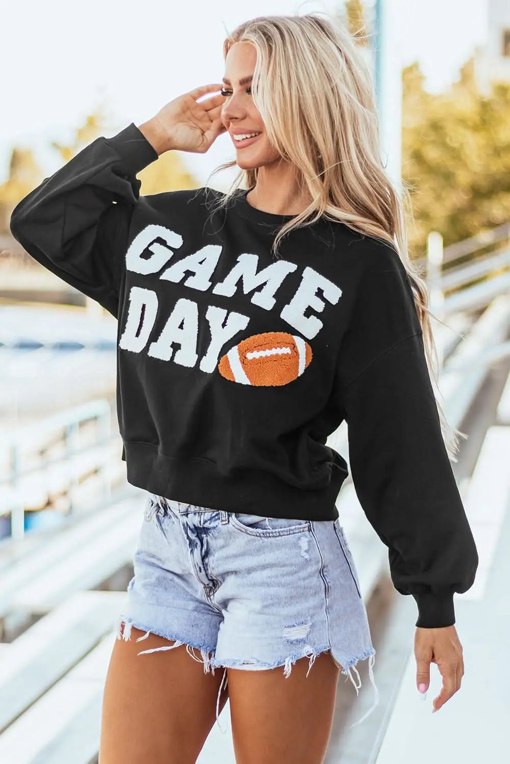 Sweaters Love Salve Black game day varsity sweatshirt