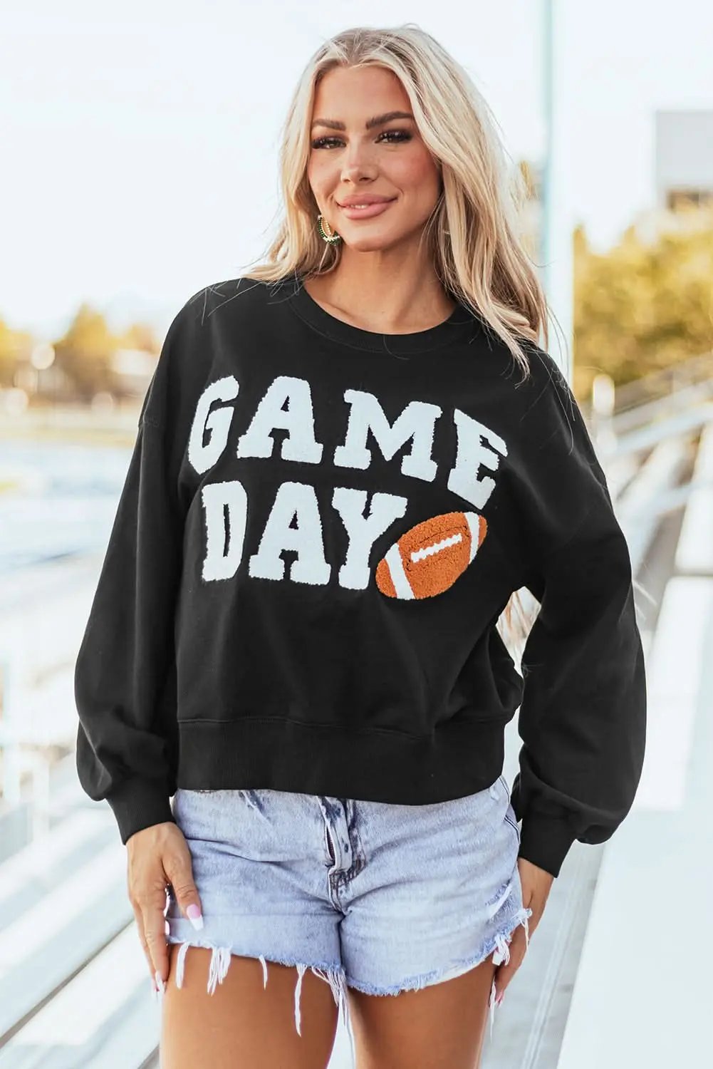 Sweaters Love Salve Black game day varsity sweatshirt