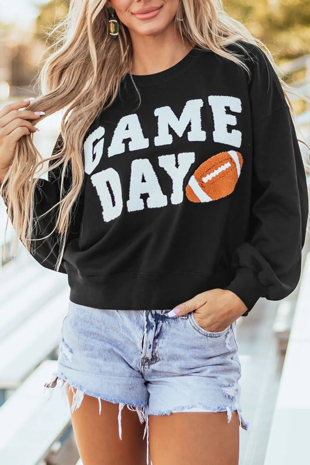 Sweaters Love Salve Black game day varsity sweatshirt