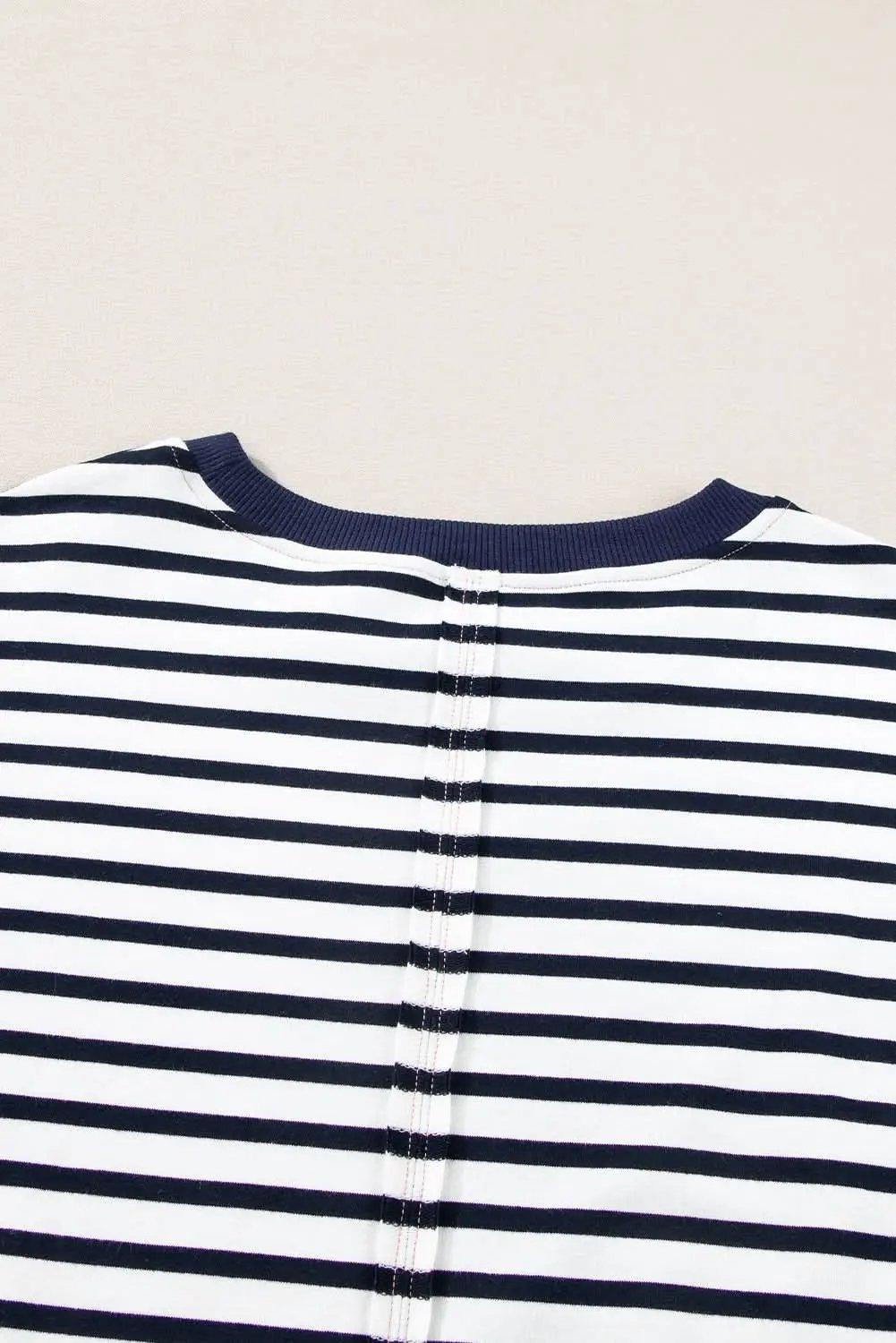 Women's Sweatshirt - Stripe Color Block - Casual Loose Fit Winter Style
