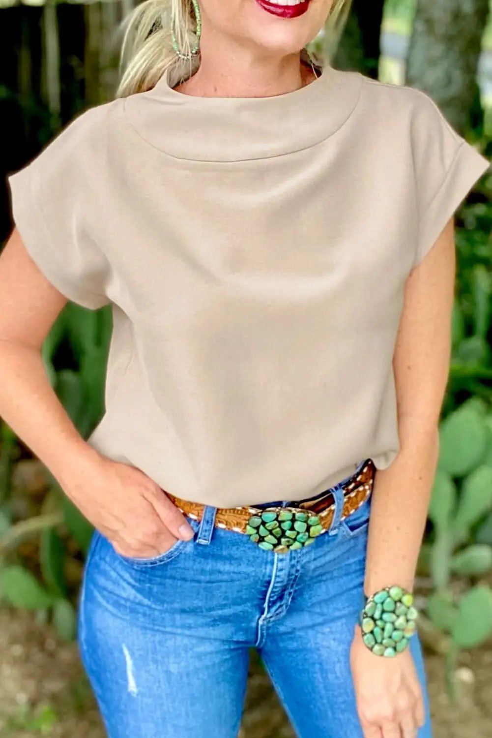 Crew Neck Viscose Blend Tee | Love Salve Soft