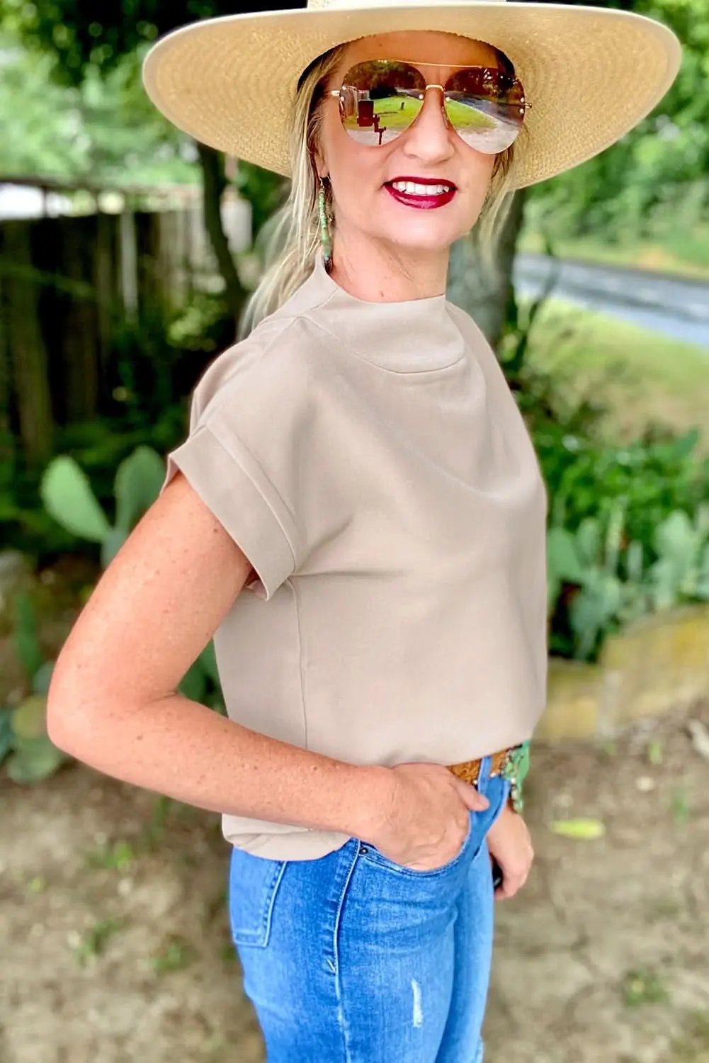 Crew Neck Viscose Blend Tee | Love Salve Soft