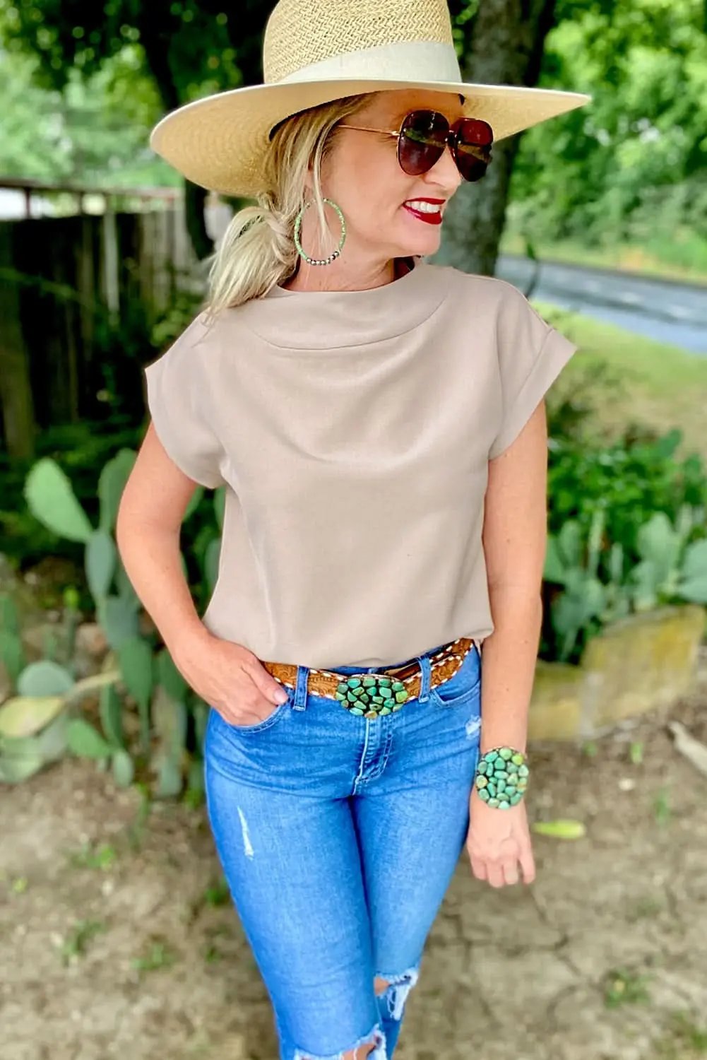 Crew Neck Viscose Blend Tee | Love Salve Soft