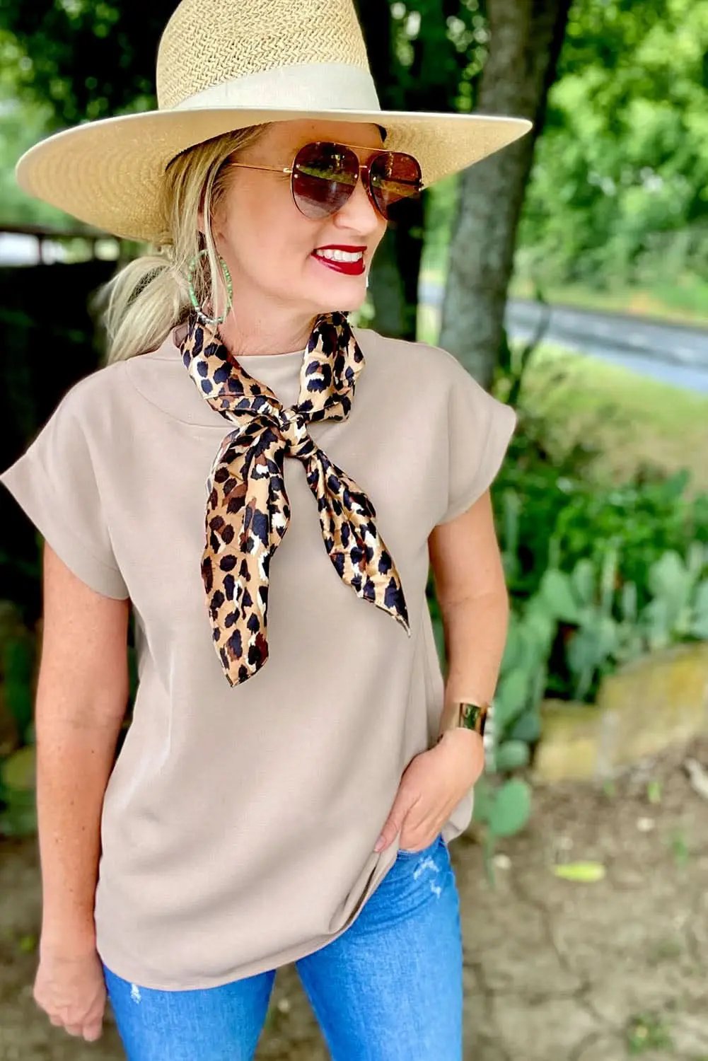 Crew Neck Viscose Blend Tee | Love Salve Soft