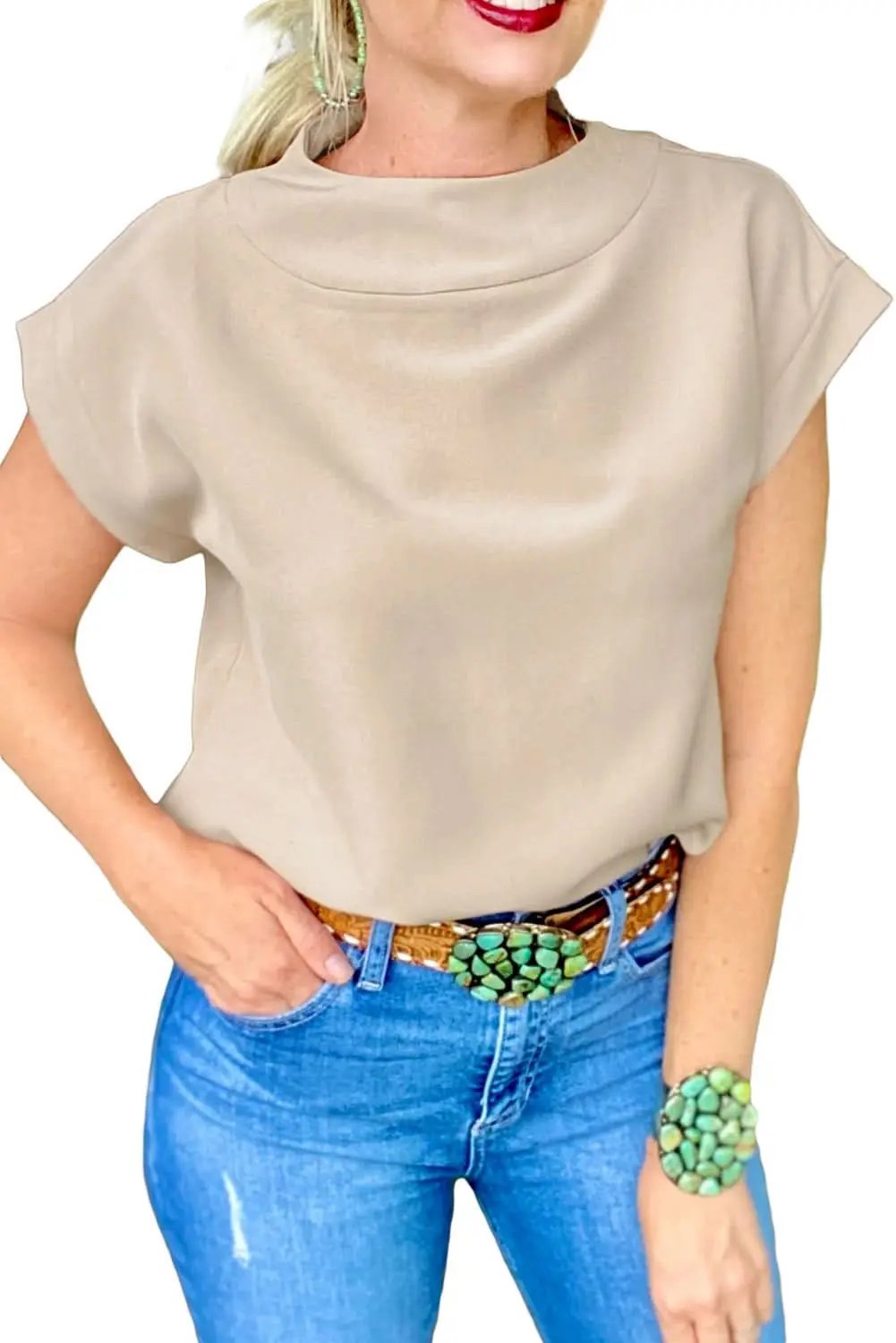 Crew Neck Viscose Blend Tee | Love Salve Soft
