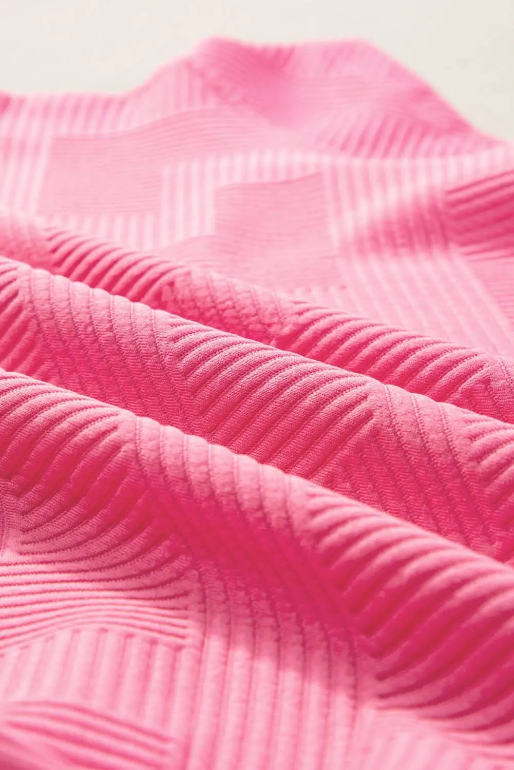 Pants Love Salve Strawberry Pink Textured Loose Fit T Shirt and Dra