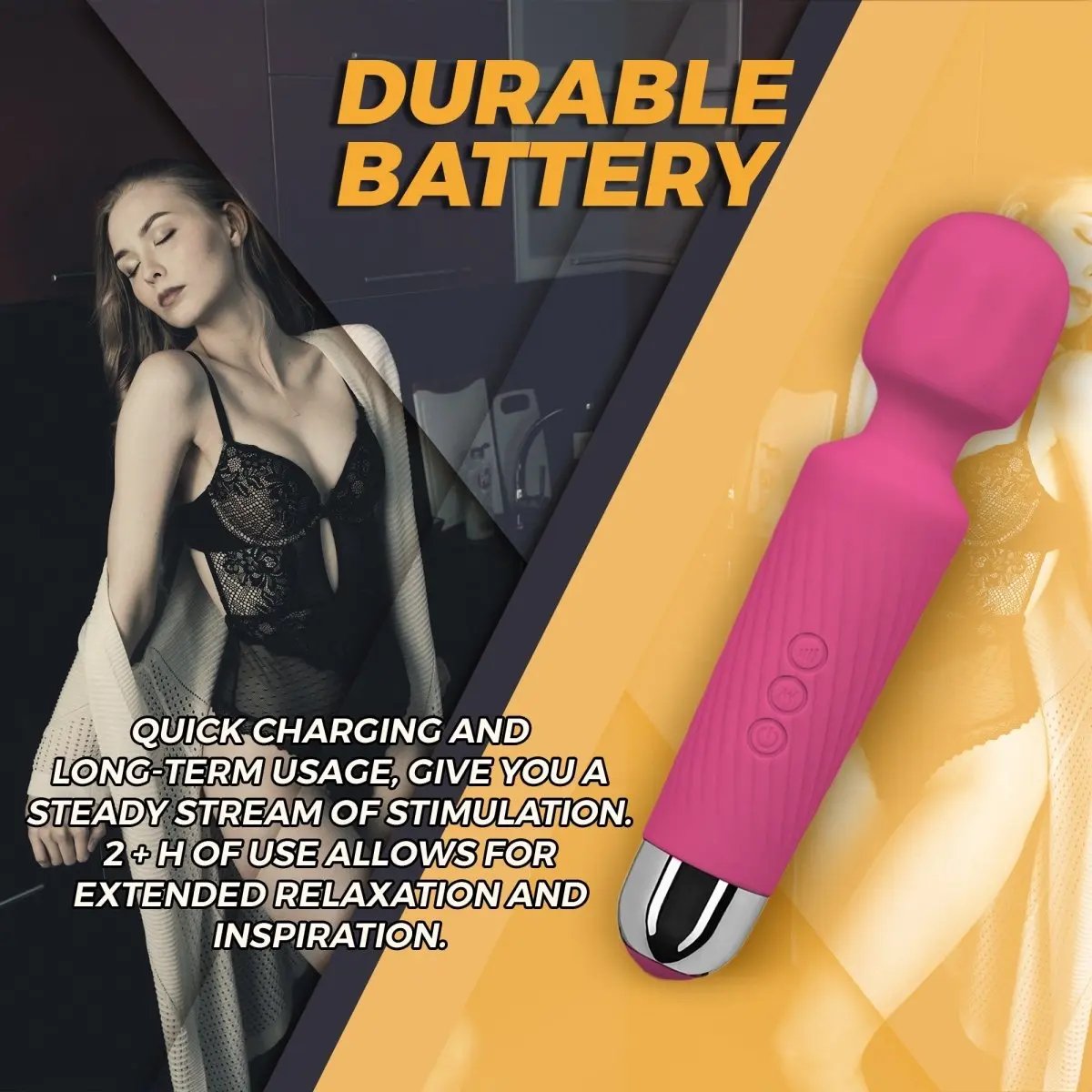 3 Colors Rechargeable 20 Speed Handheld Massager Vibrator Wand Vibrating Massager
