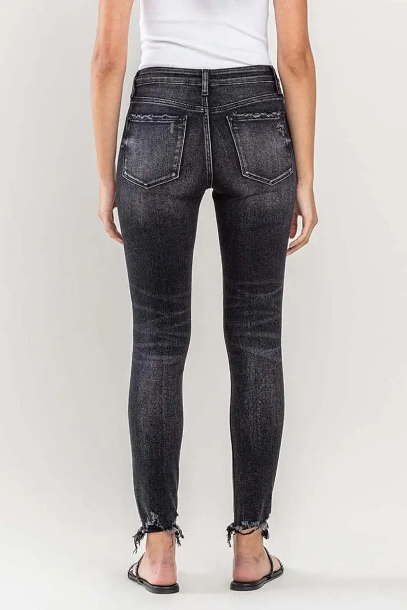T-Shirts Trendsi Lovervet Raw Hem Jeans Women's Cropped Skinny Fit USA Shipped