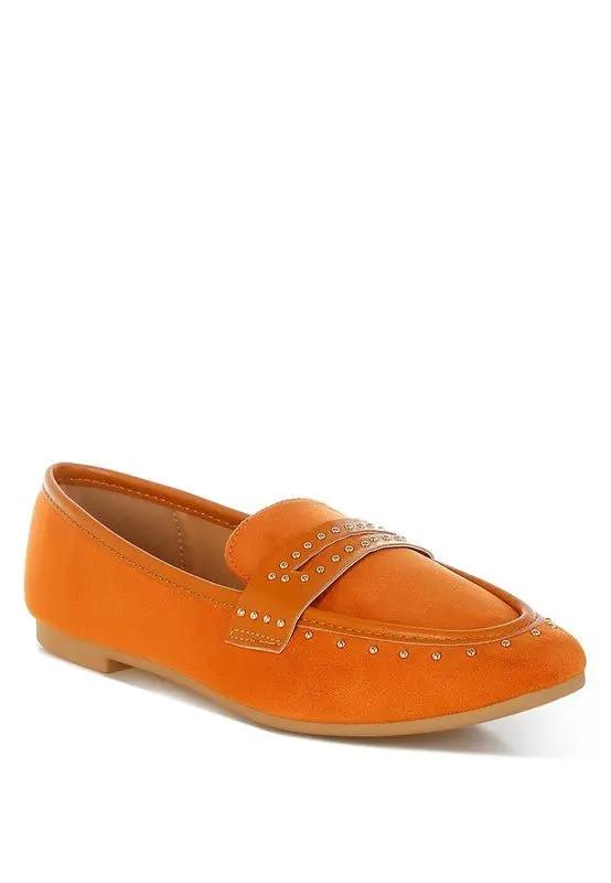 Shoes Rag Company Lumina Penny Strap Studded Loafers - Elegant Style Footwear