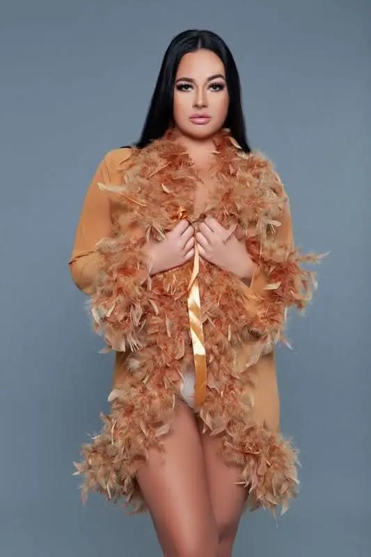 T-Shirts Premium BE WICKED Lux Robe - Elegant White, One Size Fits Most, Comfortable & Stylish Loungewear