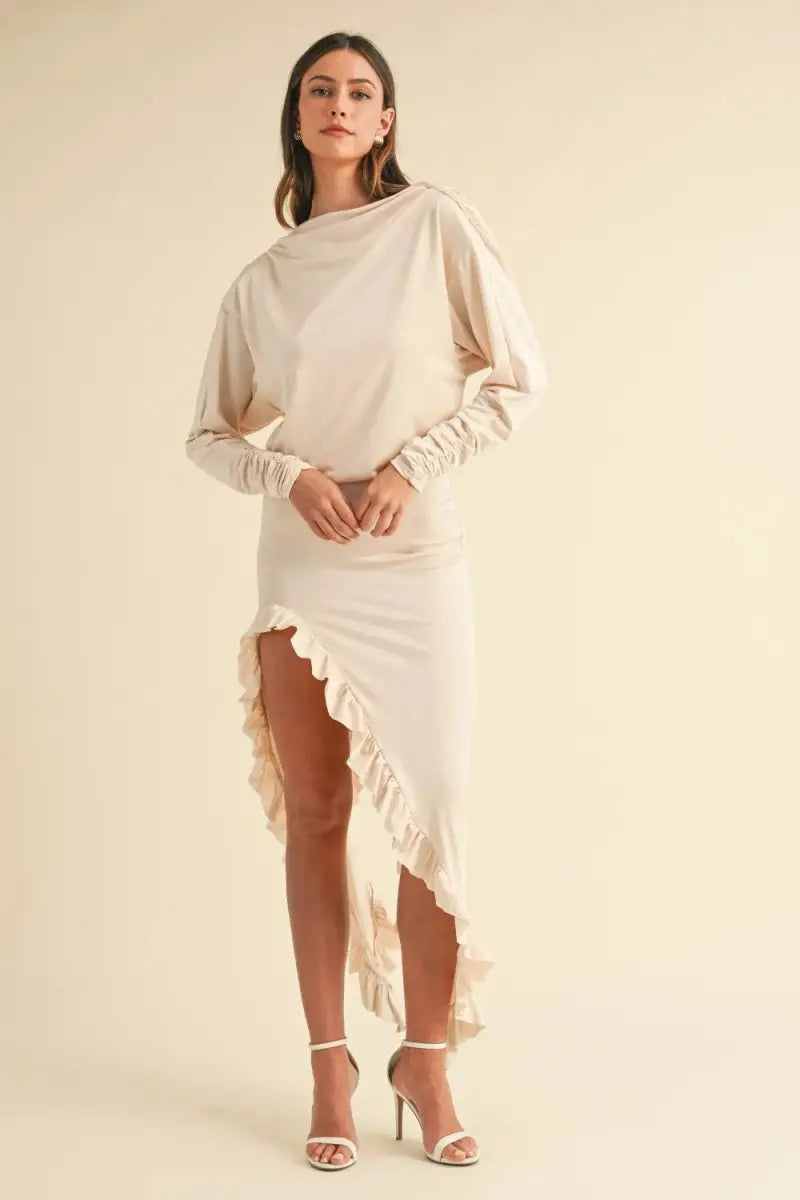 Dresses Trendsi Backless Dress Women's Party Dress Ruffle Hem Asymmetric Mini Dress