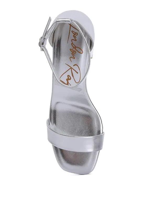 Block Heel Sandals Sandals - Metallic Block Heel - Elegant Occasion Footwear