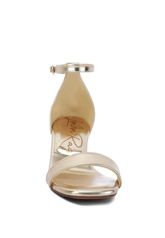 Block Heel Sandals Sandals - Metallic Block Heel - Elegant Occasion Footwear