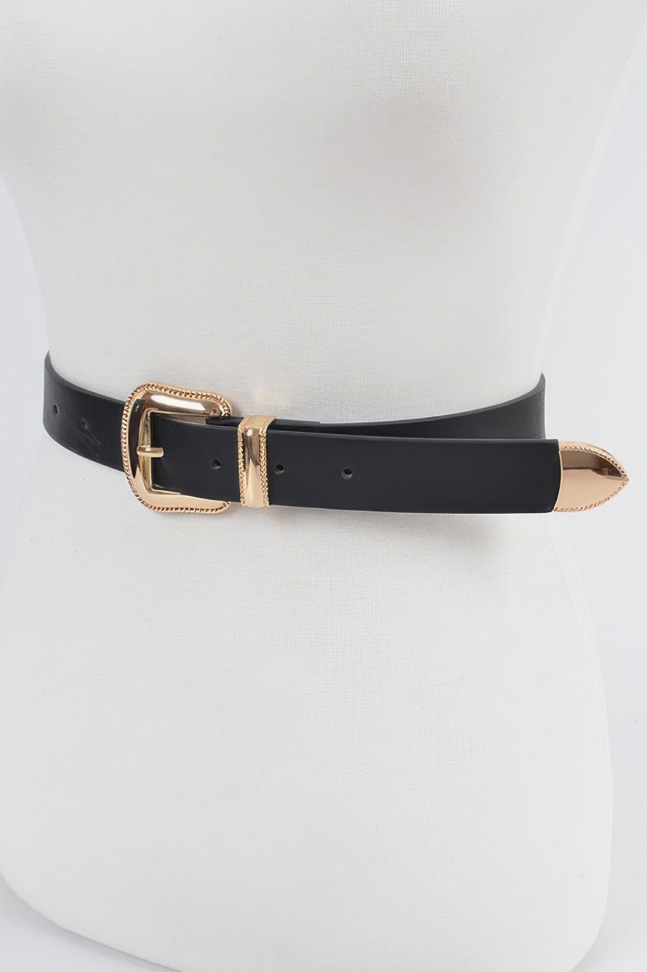 Metal Faux Leather Belt