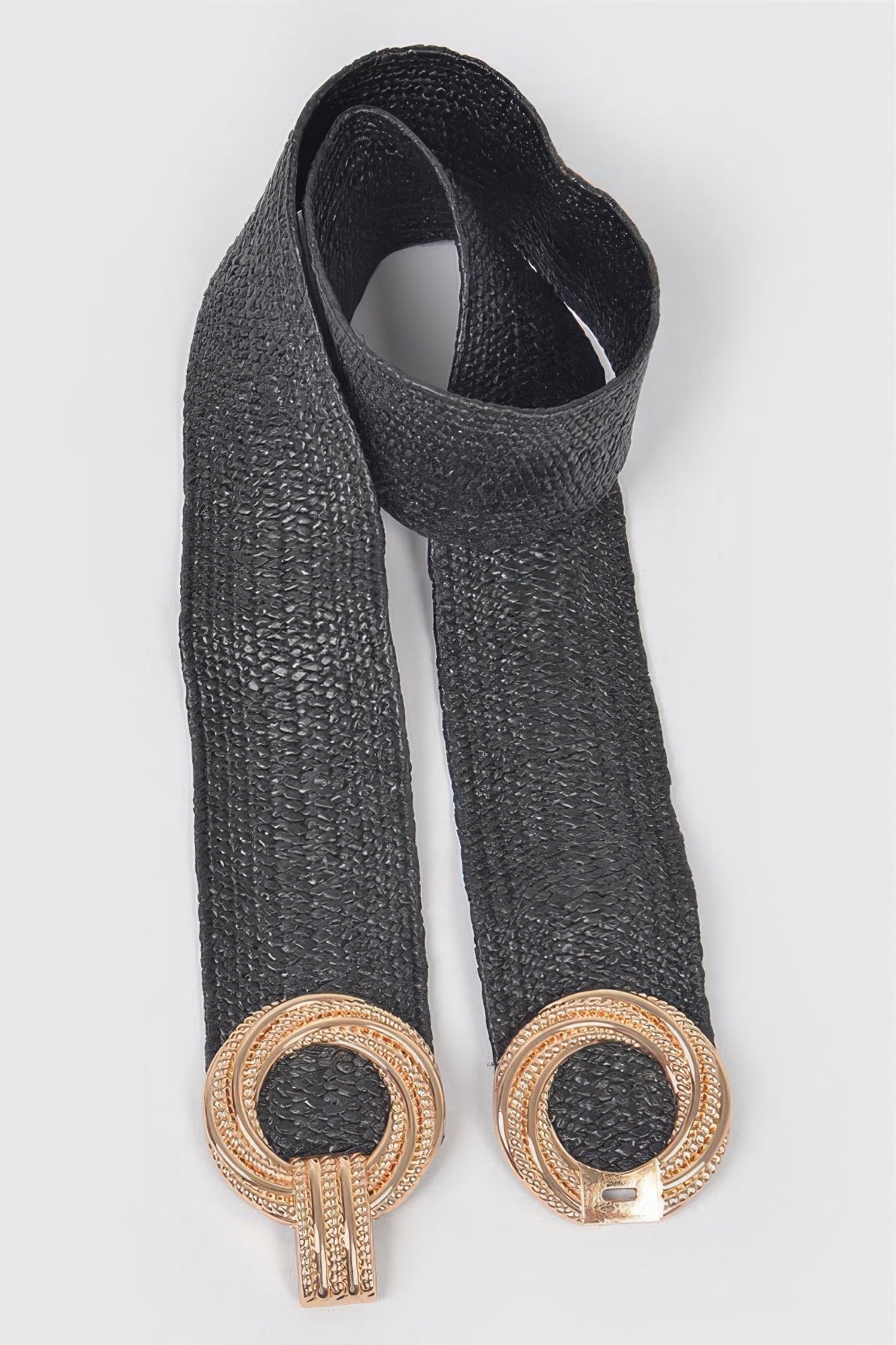 Metal Oo Buckle Plus Size Stretch Straw Belt