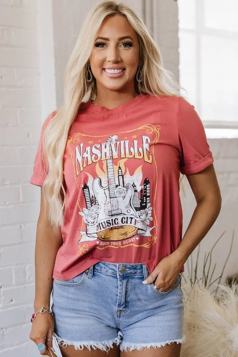 Pants Love Salve Mineral Red Nashville Graphic Tee Unisex Casual Fashion Top