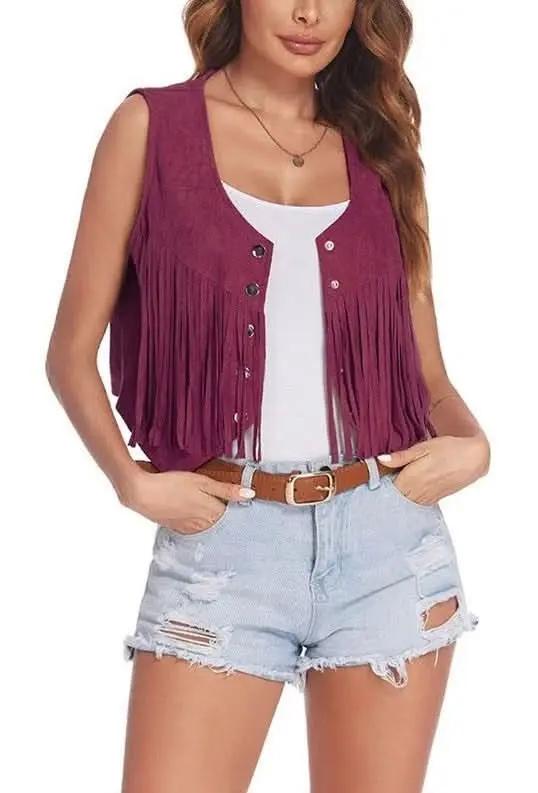 Cropped Fringe Vest Boho Style | Miss Sparkling