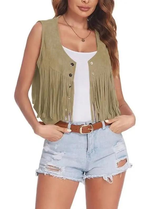Cropped Fringe Vest Boho Style | Miss Sparkling