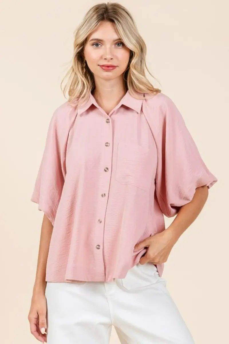 Women's Casual Button Down Top Women's Shirt - Airflow Lightweight Short Sleeve - Casual Button Down