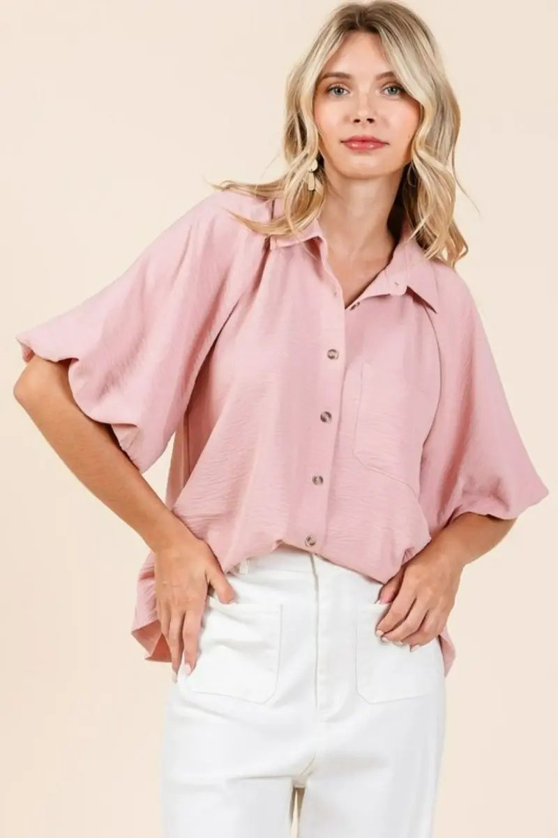 Women's Casual Button Down Top Women's Shirt - Airflow Lightweight Short Sleeve - Casual Button Down