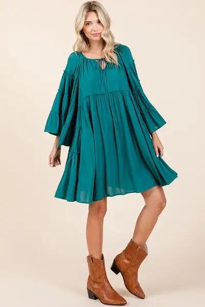 Dresses Trendsi Frill Tie Dress Women's Party/Date Night Mini Dress Bell Sleeves