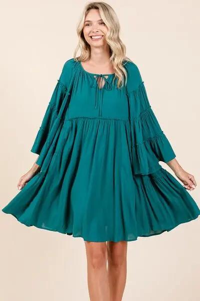 Dresses Trendsi Frill Tie Dress Women's Party/Date Night Mini Dress Bell Sleeves