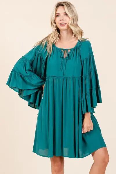 Dresses Trendsi Frill Tie Dress Women's Party/Date Night Mini Dress Bell Sleeves