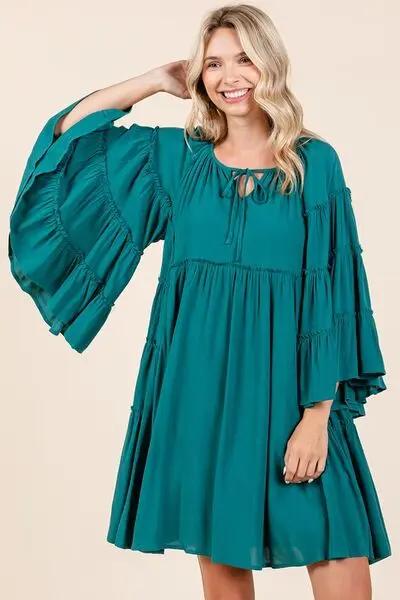 Dresses Trendsi Frill Tie Dress Women's Party/Date Night Mini Dress Bell Sleeves