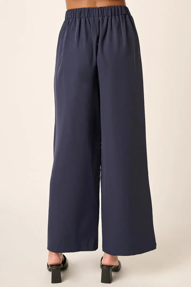 Trendsi Pleated Wide Leg Pants Women's High Waist Trousers Comfy Fit