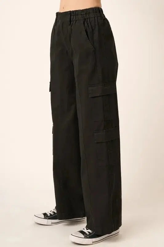 Trendsi Low Rise Cargo Pants Women's Y2K Streetwear Trousers Elastic Waist Comfy