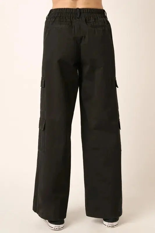 Trendsi Low Rise Cargo Pants Women's Y2K Streetwear Trousers Elastic Waist Comfy