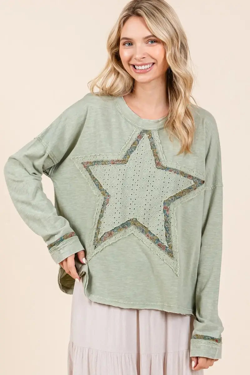 Long Sleeve T-Shirt Mineral Wash by Trendsi | Comfy Casual Fit