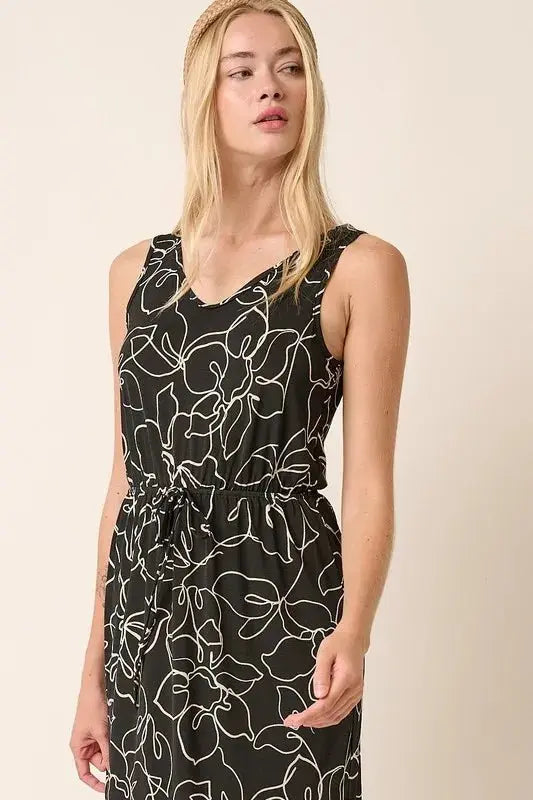 Dresses Trendsi Floral V-Neck Dress Women's Casual Summer Mini Dress - Side Slit, Sleeveless