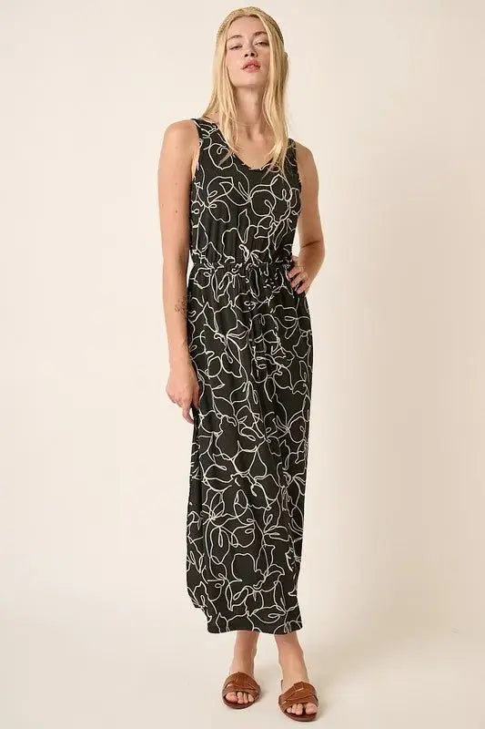 Dresses Trendsi Floral V-Neck Dress Women's Casual Summer Mini Dress - Side Slit, Sleeveless