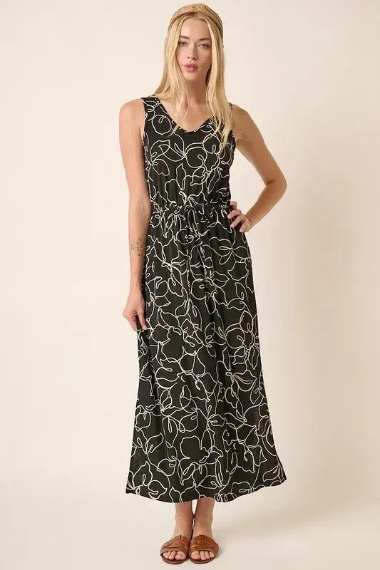 Dresses Trendsi Floral V-Neck Dress Women's Casual Summer Mini Dress - Side Slit, Sleeveless