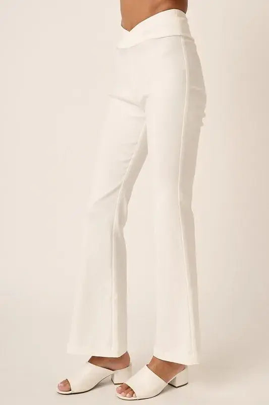 Trendsi Flare Pants Women's High Waist Casual Wide Leg Trousers Soft Comfy