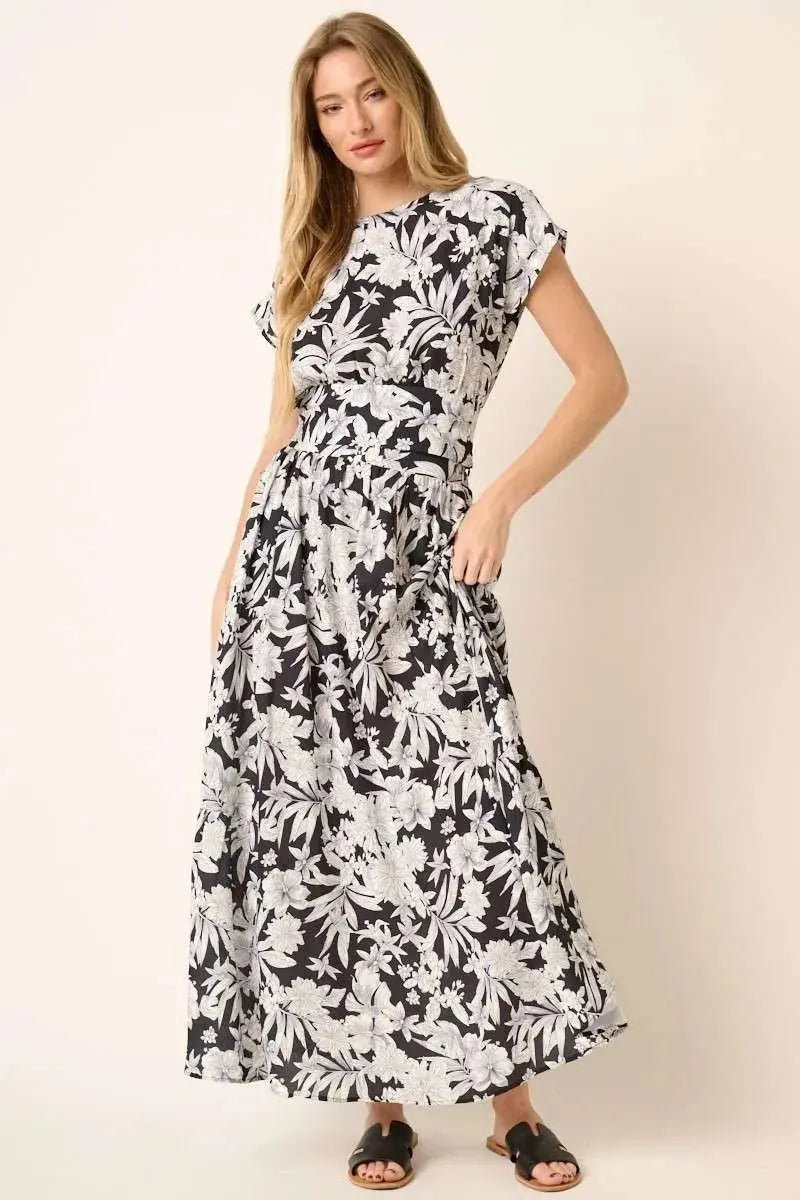 Women's Skirt & Top Set Skirt & Top Set - Lightweight Tropical Print - Matching Outfit