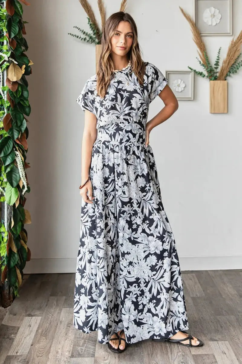 Women's Skirt & Top Set Skirt & Top Set - Lightweight Tropical Print - Matching Outfit