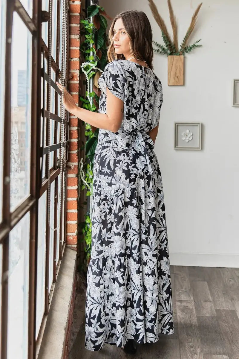Women's Skirt & Top Set Skirt & Top Set - Lightweight Tropical Print - Matching Outfit